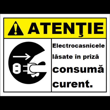Placute electrocasnicele lasate in priza consuma curent